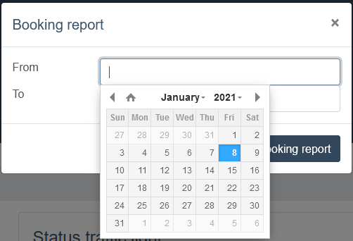 5 booking report datepicker